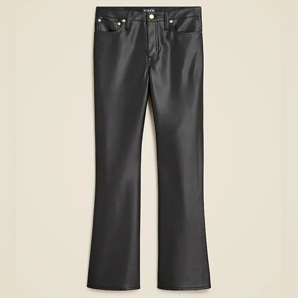 J.Crew Midrise Bootcut Pant in Faux Leather Women's Size 27